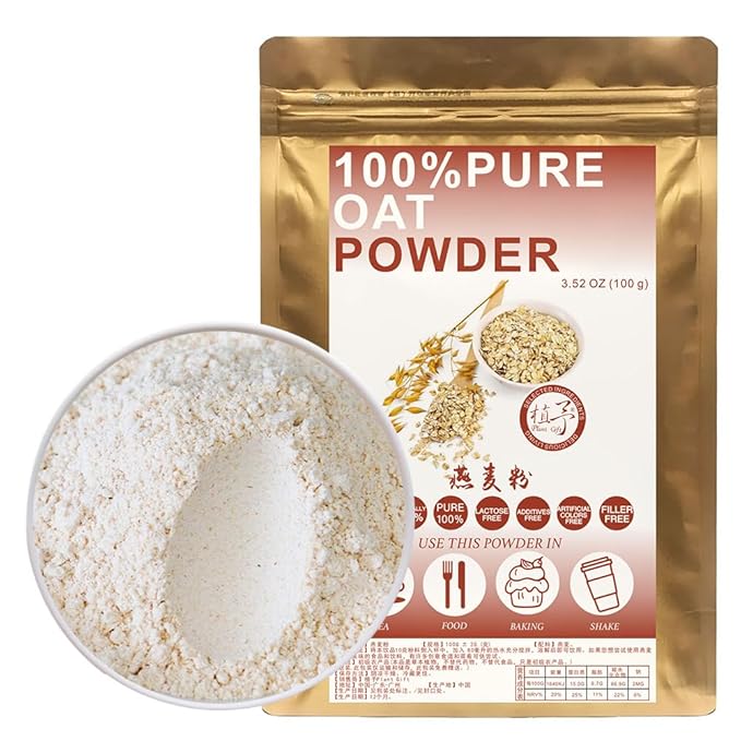 100% Natural Pure Oat Powder 100g/3.52oz 燕麦粉 Oatmeal Flour, Whole Oats Flour, For Cooking Baking Recipes & Drinks,| Free from Preservatives