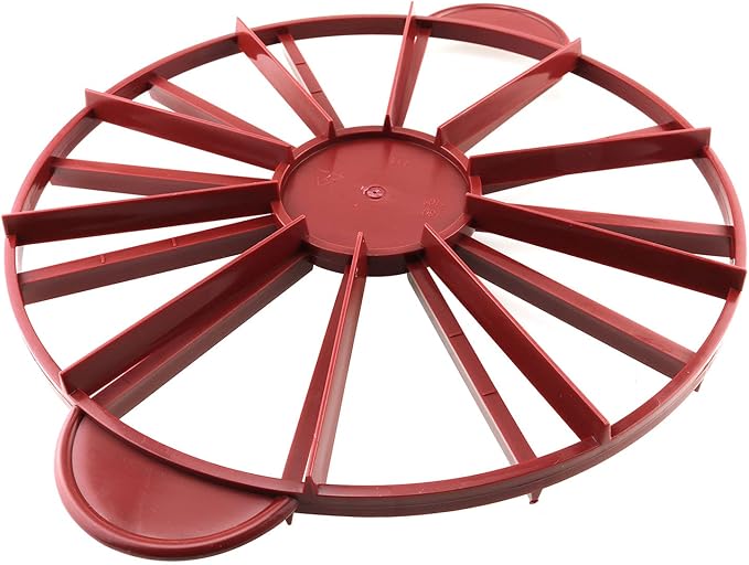 Tegg Cake Marker Round Cake Slice and Pie Slicer Divider 10 or 12 Slices Double Sided Cake Portion Marker Red