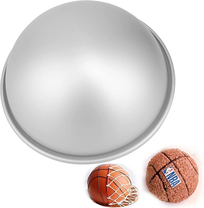 6 Inch Dome Cake Pan, DIY 3D Half Football Soccer Shaped Hemisphere Cake Mold, Aluminum Alloy Cake Molds Nonstick Baking Tools