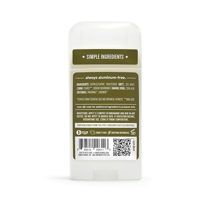 HUMBLE BRANDS Original Formula Aluminum-free Deodorant, Earthy & Grounded, Texas Cedarwood, Palo Santo, Black Spruce, Pack of 3