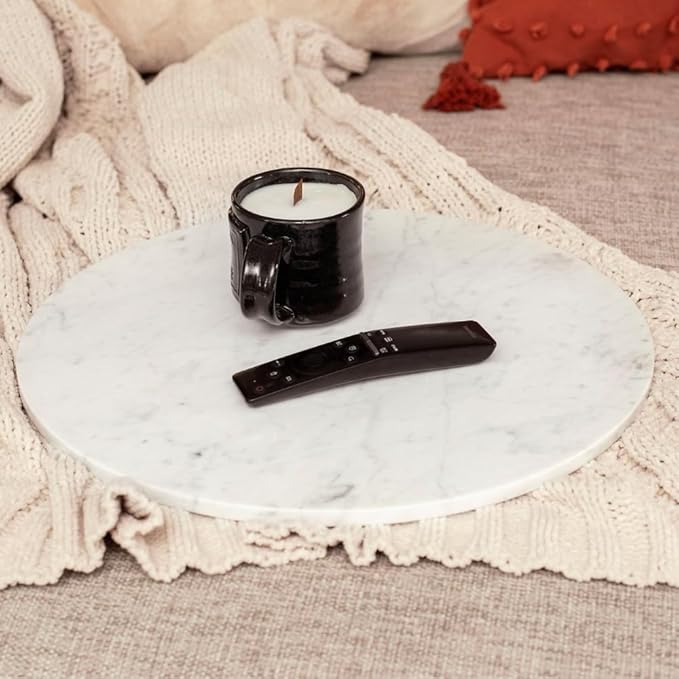 White and Gray Marble Large Cake Stand Centerpiece Wedding Decor Dessert Cupcake Table - 18 Inch