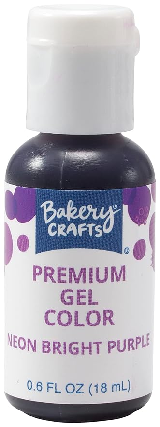 Bakery Crafts Premium Gel Neon Food Coloring 6 Bottle Assortment, 3.6 Fl Oz, Bright Edible Color For Christmas Baking And Decorating, Highly Concentrated, Yellow, Orange, Purple, Blue, Pink, Green | 6 x 0.6FL | Made in USA