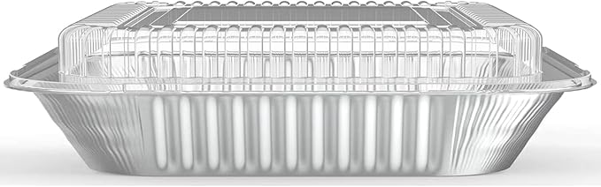 WANBAO 20 Pack Foil Pans with Plastic Lids 8 X 8 Inch Disposable Aluminum Tin Foil Baking Pans Meal Prep for Catering Party Meal Prep, Take Out, Freeze, Food Storage, Prepping Food