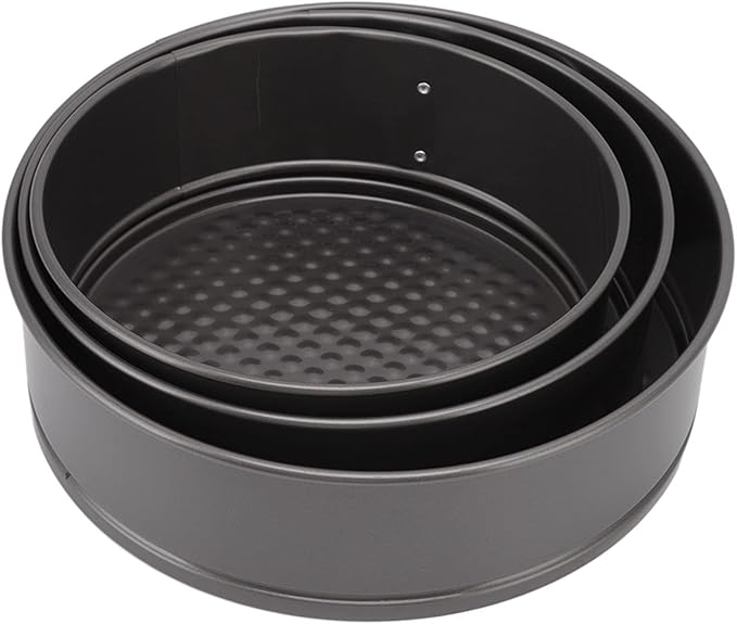 JTLB 3Pcs Cake Pan Set Prevent Sticking Round Springform Pan with Removable Bottom Baking Tool for Cheesecake Pizza Bread (20/22/24)