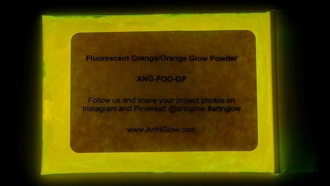 Glow in The Dark Pigment Powder - Neutral and Fluorescent Color for Art Painting, Fine Art, Nail Art Paint, and DIY Crafts - Long Lasting, 10+ Color Options - Fluorescent Orange - (60 Grams/ 2.12 oz)