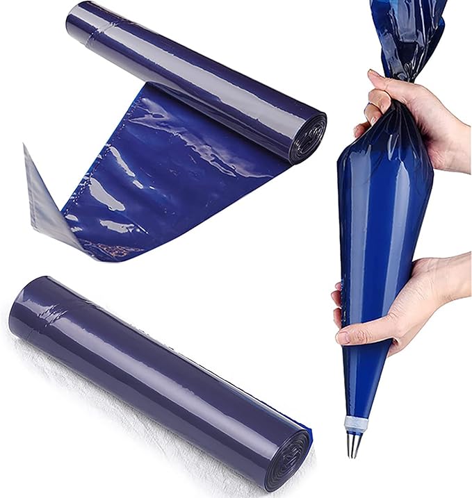 21 inch Large Icing Piping Bags for Frosting, with 6 Pcs Seal Reusable Icing Bag Ties, 50 Pcs Extra Thick Big Disposable Pastry Bags for Bakery, Party Dessert, Birthday Cake Decorating