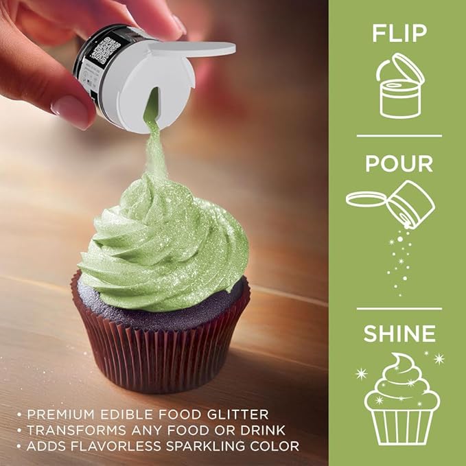 Bakell - Leaf Green Tinker Dust (5g, 1x Jar) Edible Glitter for Food, Desserts, and Beverages!