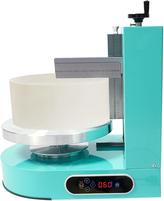 Cake Decorating Machine, 200W Automatic Cake Frosting Robots 60-320rpm Cream Spreading Coating Smearing Machine with LCD Display for Desserts Shops, Food Shops & Households (Green)