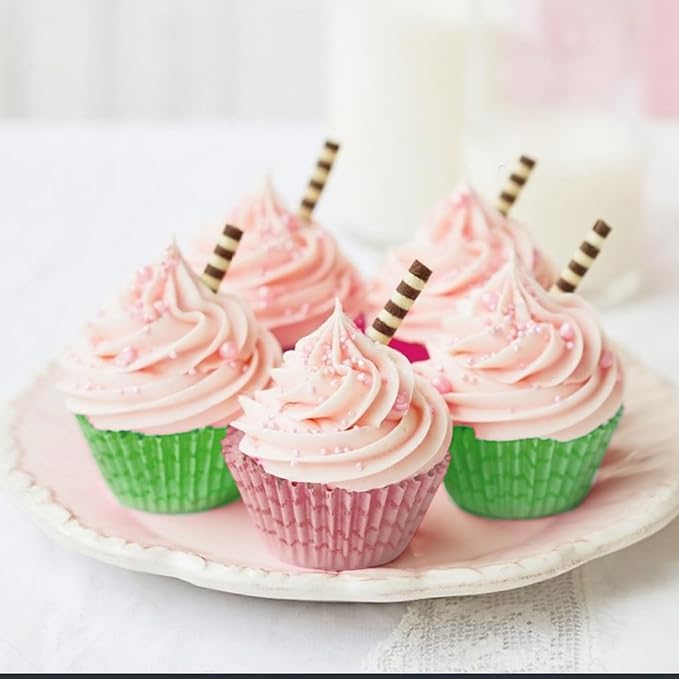 300 Pieces Pink and Green Cupcake Liners Witch Party Cupcake Wrappers Baking Cups for Baby Shower Witch Princess Party Supplies