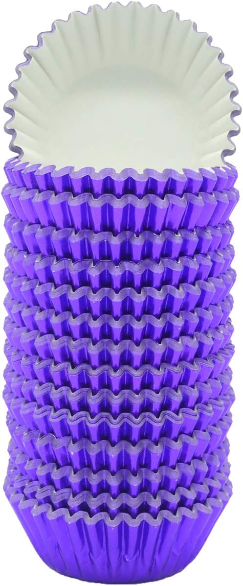 Mini Purple Foil Cupcake Liners Muffin Baking Cups for Party and More, 300-Count