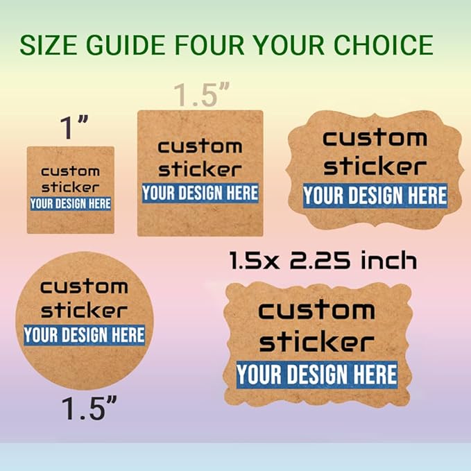 70-1000 Custom Stickers - Personalized Kraft Paper Labels, Adhesive Labels for Canning Bottles, Baking Gift Tags, Homemade Products(Rectangle)