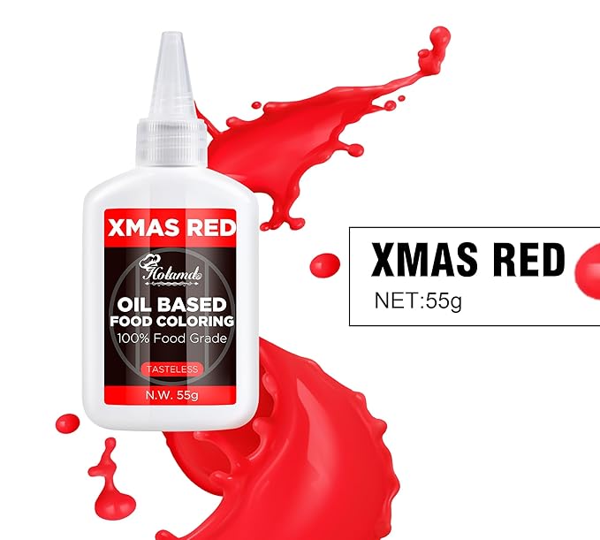 Oil Based Food Coloring Set, Red Velvet Oil Based Food Coloring for Chocolate, Food Grade Food Color Dye for Candy Melts, Baking, Icing, Frosting and Cake Decorating, Flavorless Vibrant - 55g/Bottle
