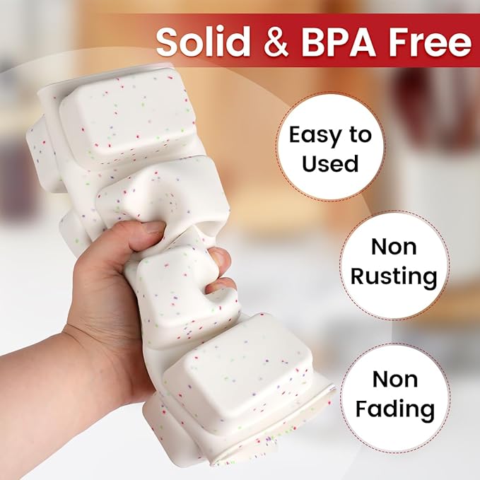 CAKETIME Mini Loaf Pan, Silicone Mini Bread Loaf Pans 12 Cups for Baking Bread, Brownie, Cornbread, Cheesecake, Soap Nonstick 2 Pack Confetti