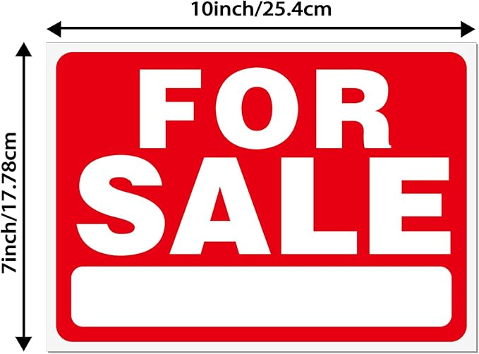 for Sale Sign Stickers- 5 Pack for Sale Signs Car, 10x7Inch Self-Adhesive Vinyl for Sale Sign Decal for Vehicles, Houses, Business, Garage- Scratch, Weatherproof, UV Resistant-Indoor and Outdoor