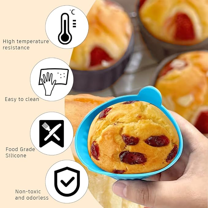 8-piece set of air fryer baking molds, high-end food grade silicone mold cups, non stick air fryer accessories suitable for eggs, cupcakes, pancakes, puddings, pies, and Kashida sauce