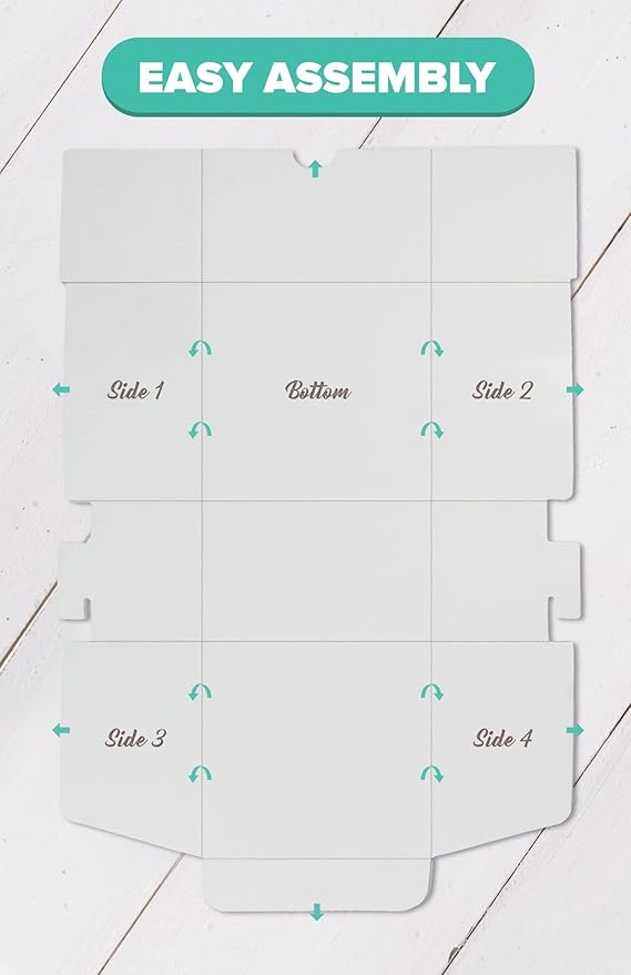 O’Crème Cake Boxes – White Bakery Boxes – 12 x 12 x 5 Inch Pastry Containers – Kraft Bakery Boxes for Holding and Displaying your Pastries - Pack of 25