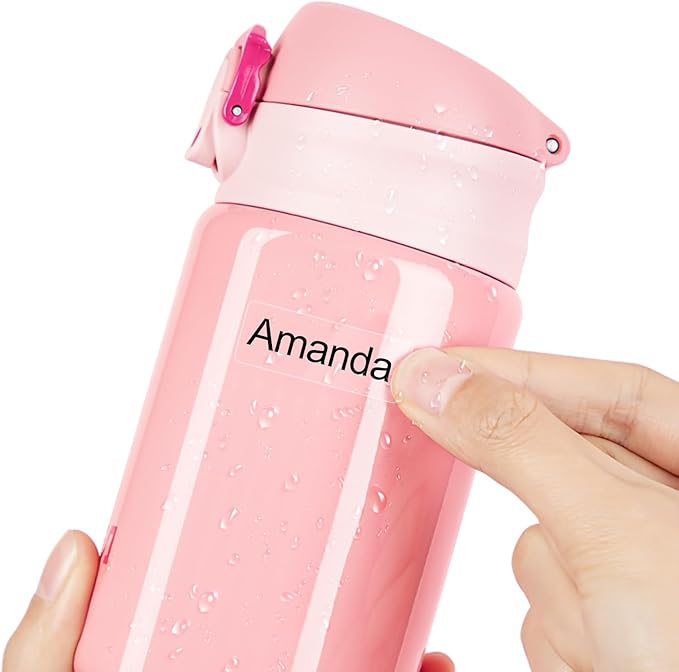 Custom Clear Name Labels - Transparent Text Only Stickers for School Supplies, Water Bottles, Tech Devices & Organizing - Waterproof, BPA-Free, Residue-Free, Easy-Peel - Made in USA (480 Labels)
