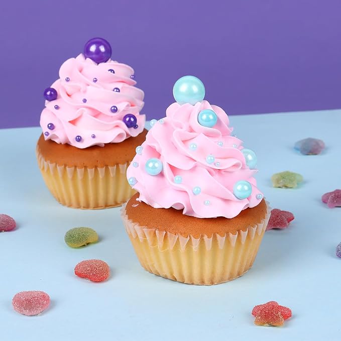 Blue Sprinkles for Cake Decorating 3.5 Ounces, Edible Sugar Pearls Mixing Sizes for Cupcake Topper, Cookies, Ice Cream Toppings Cake Decorations for Party Celebrations