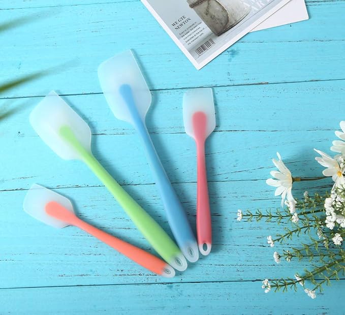 Silicone Spatula Set of 4 - Heat Resistant Flexible Spatula 450F with Stainless Steel Core - Food Grade Premium Good Grip Kitchen Utensils - Seamless, Heavy Duty, BPA Free, Dishwasher Safe
