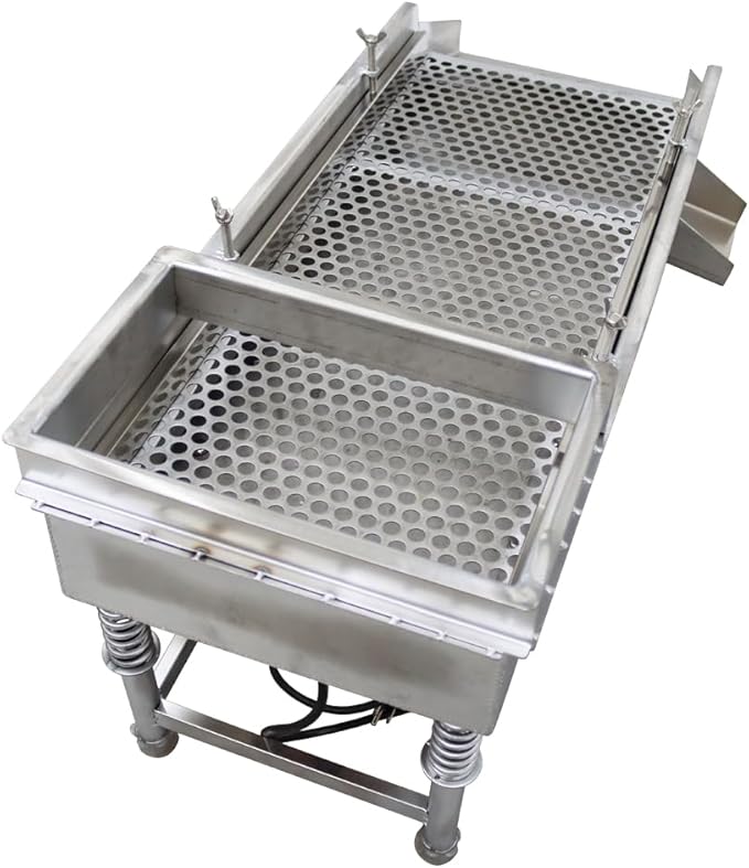 Electric Vibrating Sifter with 12mm Screen Straight Vibrating Sieve Shaker Stainless Steel Linear Sifter Machine Linear Shaker Single Motor 110v 80W