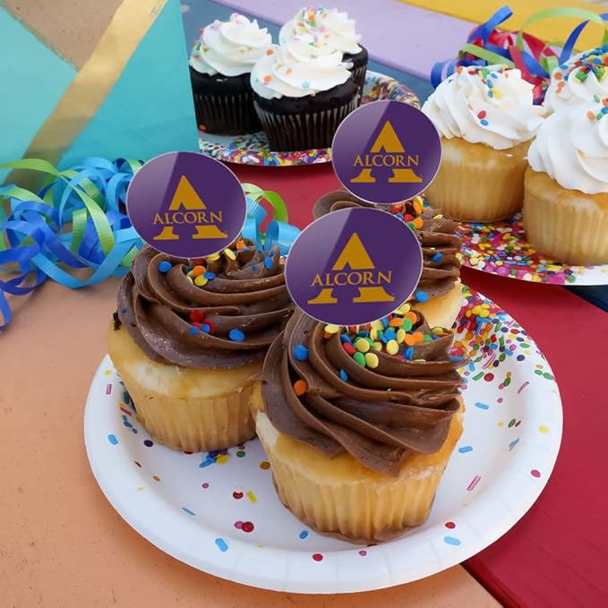 Alcorn Primary Logo Cupcake Picks Toppers Decoration Set of 6