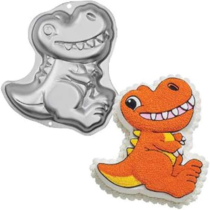 Ulalaza 3D Dinosaur Baking Pan Aluminum Cake Mold DIY Birthday Cake Mould Kitchen Supplies