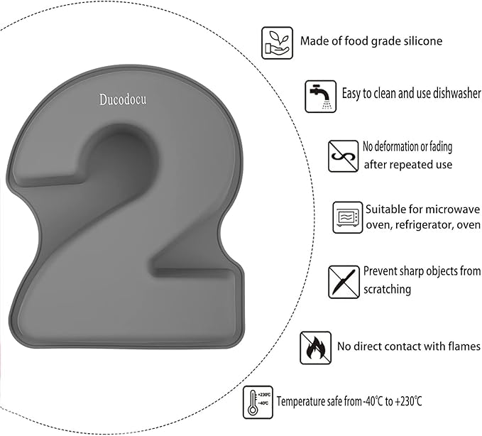 Ducodocu Silicone Number Cake Pan - Large 3D Number Cake Mold Baking Forms for 2/20th Birthday, Wedding Anniversary - 10 inch