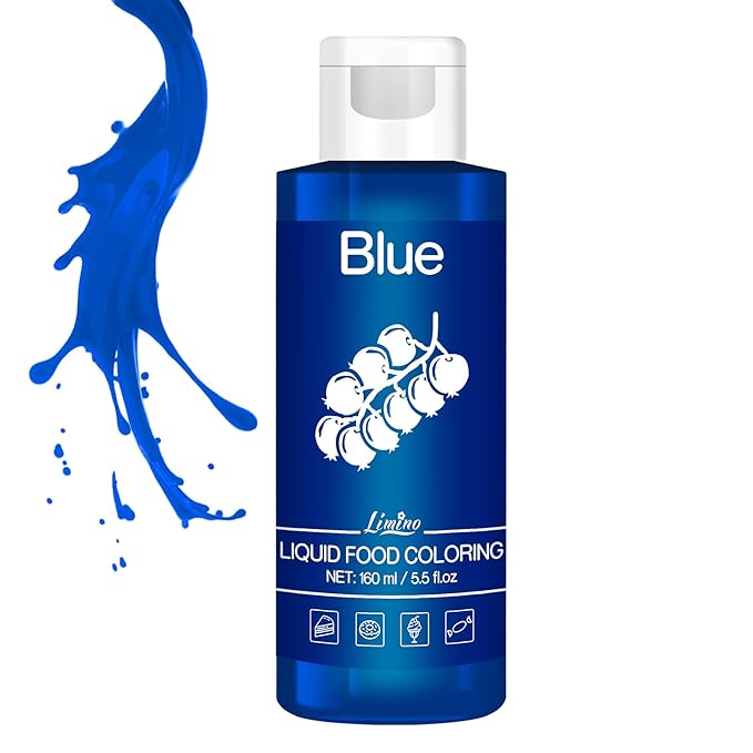 Food Coloring - Vivid Food Coloring for Baking, Cake Decorating, Cookie, Fondant, Macaron - Liquid Tasteless Food Color Dye for Airbrush, DIY Slime Making and Crafts - 6 fl.oz / 160ml (Blue)