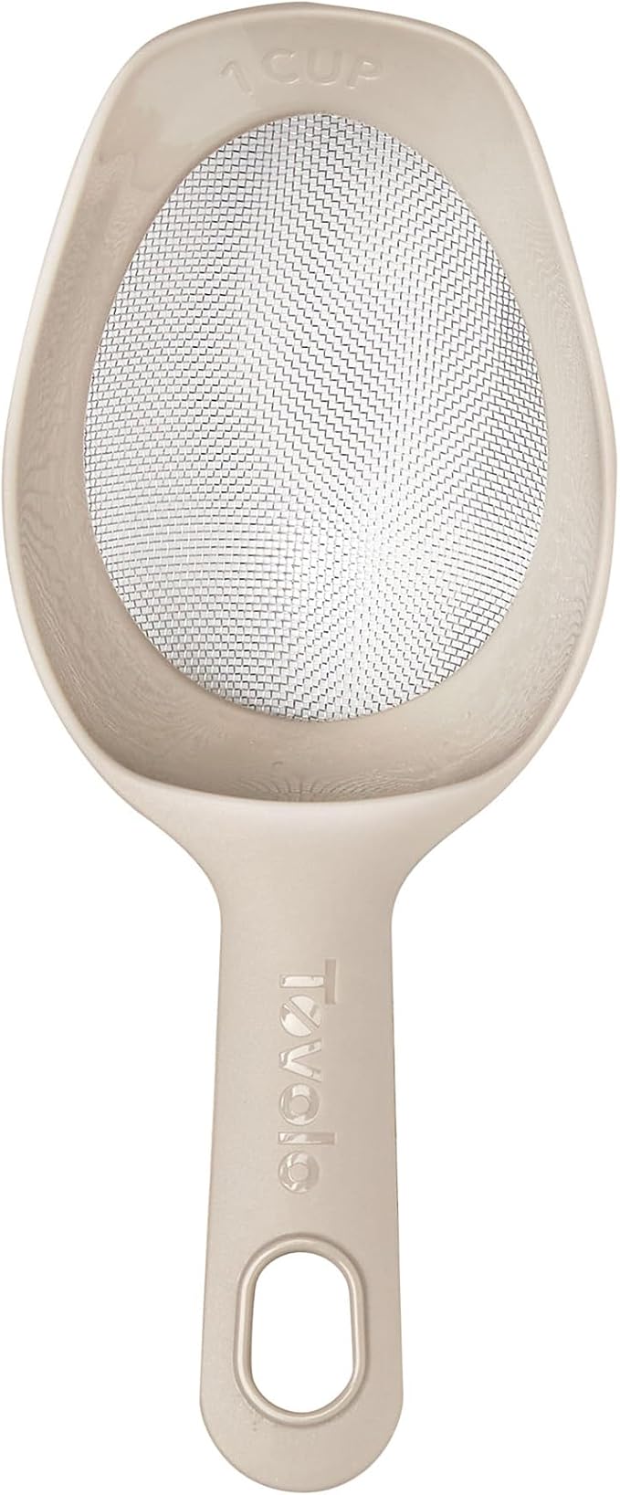 Tovolo Scoop & Sift, Ergonomic Fine Mesh Sieve Flour Sifter, Easy Scoop 1 Measuring Cup, Dishwasher-Safe Baking Tool for Dusting & Aerating, Oatmeal