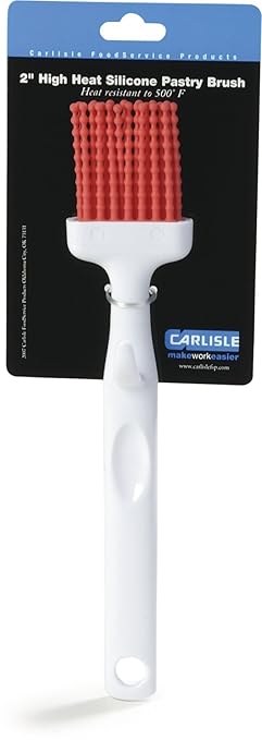 Carlisle FoodService Products 4040305 Silicone Basting Brush with Hook, 2", Red (Case of 12)