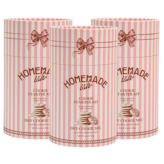 Homemade ish Dry Cookie Mix - Gourmet Dry Cookie Base with Edible Glitter - Kosher - No Artificial Ingredients - Fun DIY Gift for Beginners, Families & Hosts (3 Pack, Cookie Mix)