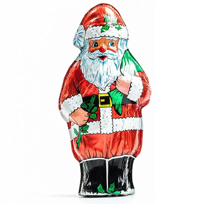 Madelaine Premium 3D Semi Solid Milk Chocolate Santa - American-Made & Swiss Formula - Individually Wrapped - Creamy Milk Chocolate Santa Total of 8oz