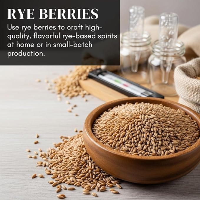 25 Pounds Rye Berries – Non-GMO Whole Rye Grain for Baking, Mushroom Spawn, Brewing & Distilling – Extra Clean, Resealable Bag, 100% USA Product