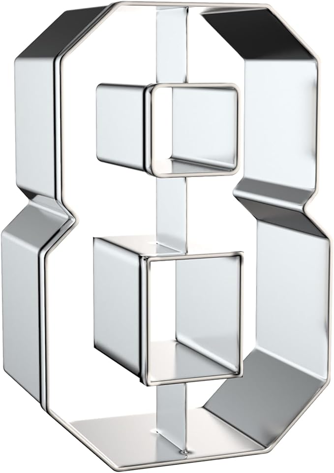 Number Cookie Cutter Set 3 Inch - 9 Piece Large Numbers #0#1#2#3#4#5#6 (#9) #7#8 Shapes Biscuit Fondant Baking Mold - Stainless Steel