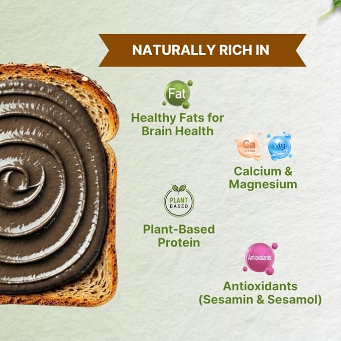 Organic Black Tahini Paste 16 oz (1lb) - Black Sesame Paste - USDA Certified, Kosher, Gluten Free Tahini Sauce - Creamy Tahini Organic with Hulled Sesame Seeds for Dressigns, Dips, Spreads & Hummus - The Holly Tree