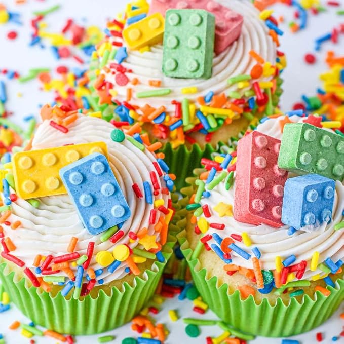 Rainbow Sprinkles for Cake Decorating, Baking Cookies, Cupcakes - Bright Colorful Rainbow Cake Sprinkles Decorations and Toppings in Jimmies, Nonpareils, Pearls, with Confetti and Star Quin Sprinkles