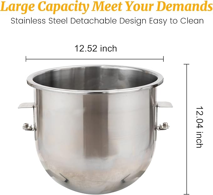 Hakka Commercial Food Mixer 4 Funtion, 20Qt Dough Mixer Machine with Stainless Steel Bowl 3 Speeds Adjustable Dough Hooks Whisk Beater Stand Mixer With Safety Guard, 1100W, 110V