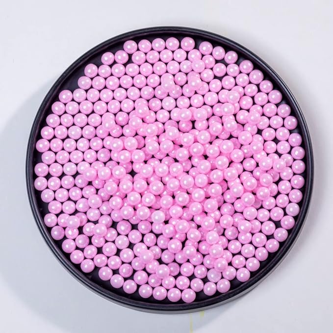 Pink Sprinkles Edible Pearls,Cake Sprinkles 130g 4.6OZ,Cookie Sprinkles,Sugar Pearl, Edible Candy Pearls for Cake Cupcake Decorationg (7mm-pink)