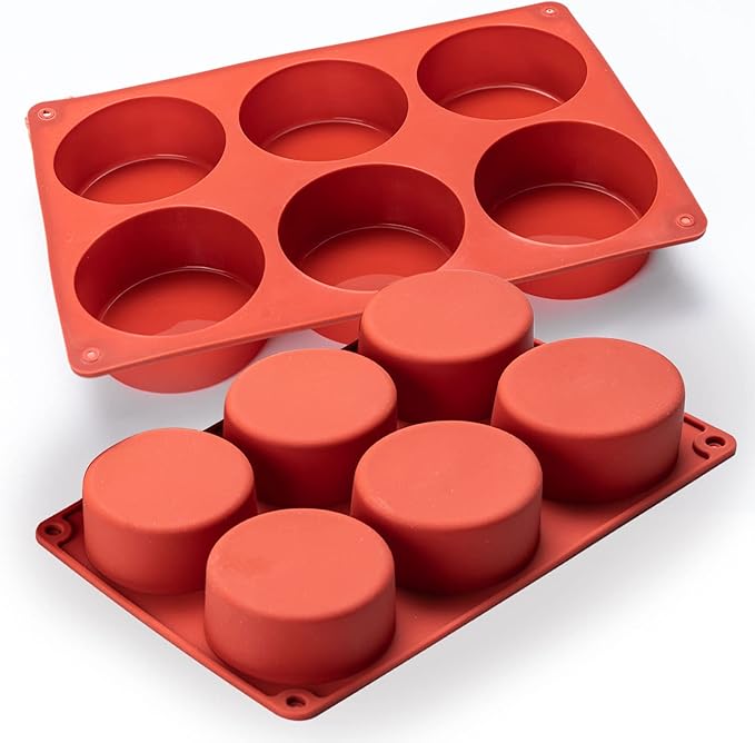 Silicone Egg Molds Frittata Pan, 2 Pack Starbuc Egg Bites Deep 3 Inch Dash Cups Sous Vide Round Rolls for Breakfast Sandwiches Omelets Dinner Rolls Baking