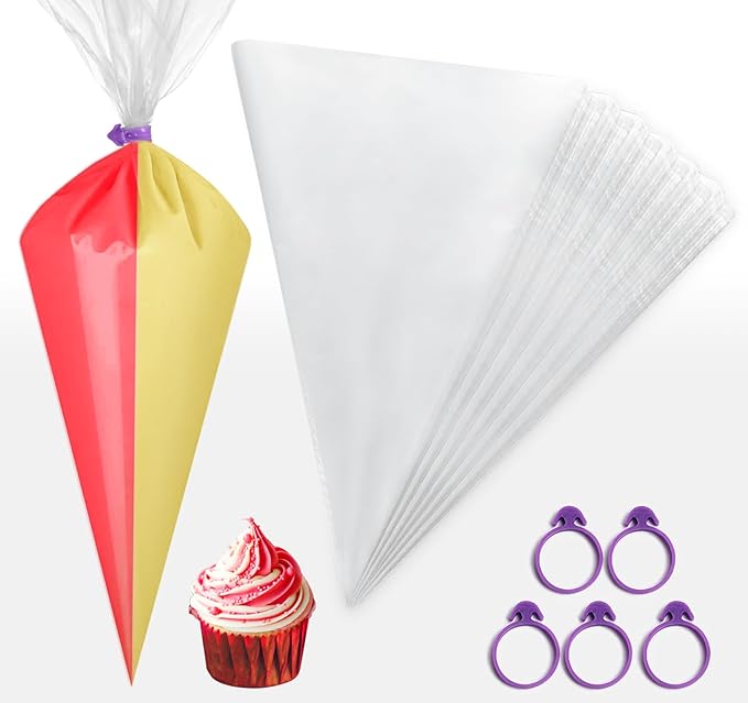 ilauke 15 inch Piping Bags, 100 Pcs Thickened Disposable Pastry Bags Decorating, Icing Piping Bags for Frosting Cake Buttercream Frosting Cupcake Baking Decoration Supplies