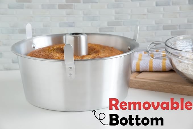 Fox Run Loose Bottom Angel Food Cake Pan, Aluminum, 10.75-Inch