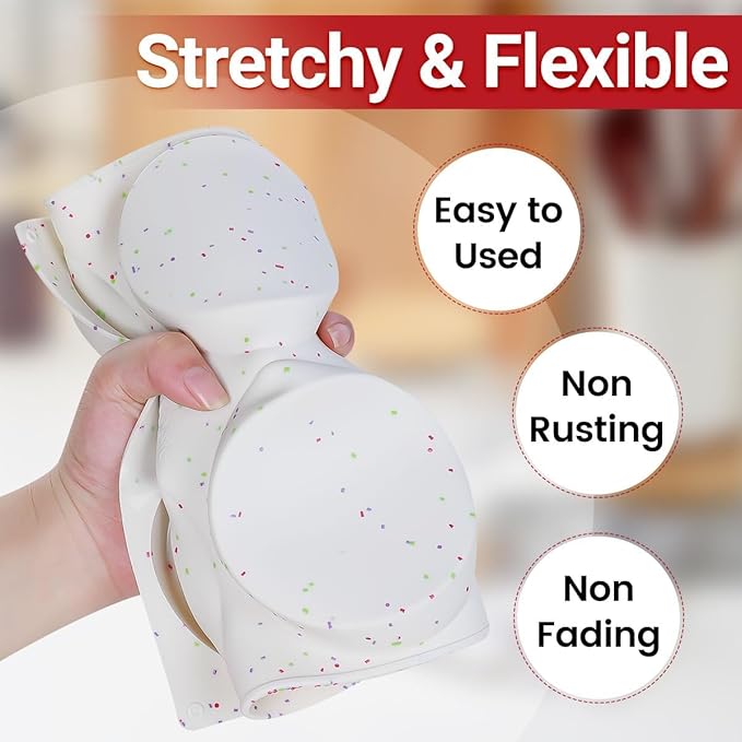 CAKETIME 4 Inch Muffin Top Pan, Silicone Molds for Breakfast Sandwiches, English Muffins, Whoopie Pies, Corn Bread, Egg Bites, Tarts - 2 Pack Confetti