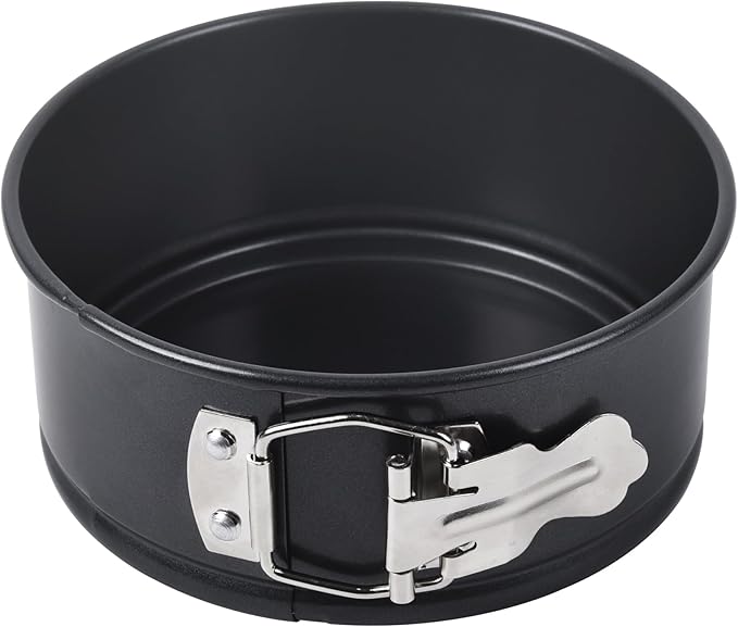 Springform Pan 6.5" Nonstick Cheesecake Pan with Removable Bottom Round Baking Cake Pie Mold for Oven 6.5" x 6.5" Black