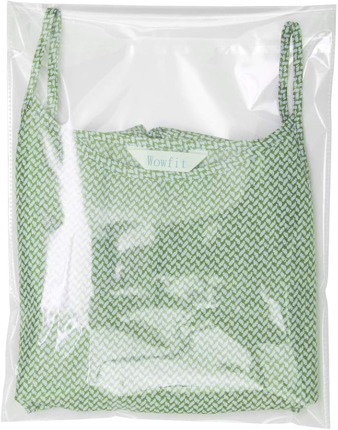 Wowfit 200 Count 9x12 Inch Clear Cellophane Plastic Bags, Resealable Self-Sealing Cello Bags Great for Clothes, Shirts, Pants, Foods, Flyers, More (9 x 12 with reinforced sides)