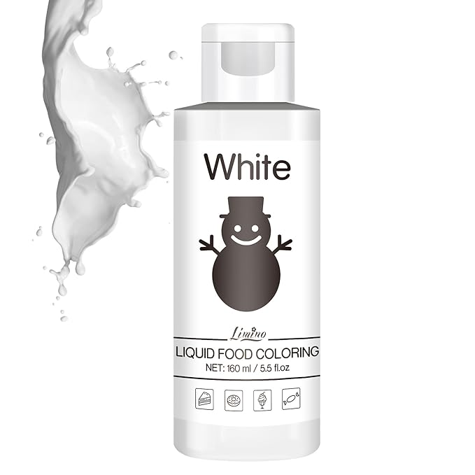Food Coloring - Vivid Food Coloring for Baking, Cake Decorating, Cookie, Fondant, Macaron - Liquid Tasteless Food Color Dye for Airbrush, DIY Slime Making and Crafts - 6 fl.oz / 160ml (White)