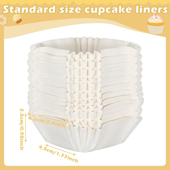 Tanlade 350 Pcs Square Mini Cupcake Liners Disposable Brownie Baking Pan Liners Paper Baking Cup for Cup and Cupcakes Party Supplies for Weddings Birthdays Bridal(White)
