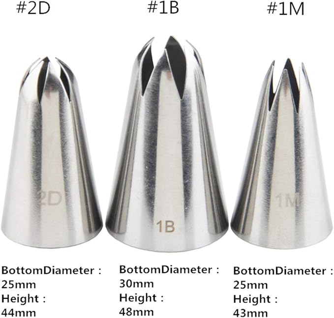 FantasyDay 4 piece Stainless Steel Piping Tips Piping Nozzles Cake Decorating Supplies Cookies Cupcake Icing Decorating Supplies Decorating Kits Frosting Icing Tips Baking Set Tools