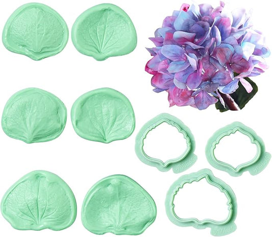 9Pcs Universal Flower Petal Fondant Molds, Veining Gum Paste Cutter Sugar Craft Tool for Cake Decoration