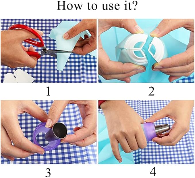 HAHIYO Plastic 3-Color Piping Bag Couplers Diameter 0.98inch/25mm Russian Piping Nozzle Converter Coupler Kit Easy to Twist for Cake Decorating Piping Tip Coupler for Icing Nozzles (3 Pieces)
