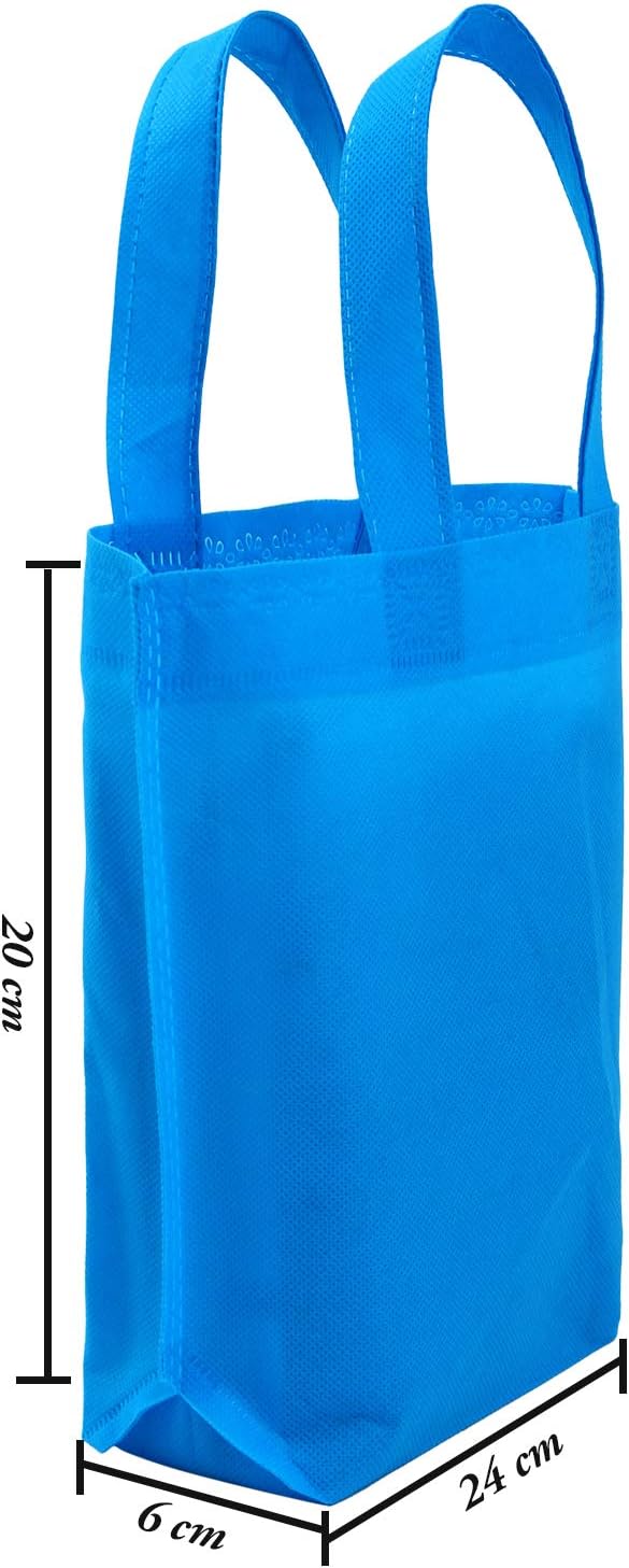 Aneco 24 Pack Party Non-Woven Gift Bags Reusable Tote Bags in Bulk Rainbow Goody Bag with Handles for Birthday Party Supplies (9.5 x 9.5 Inches)